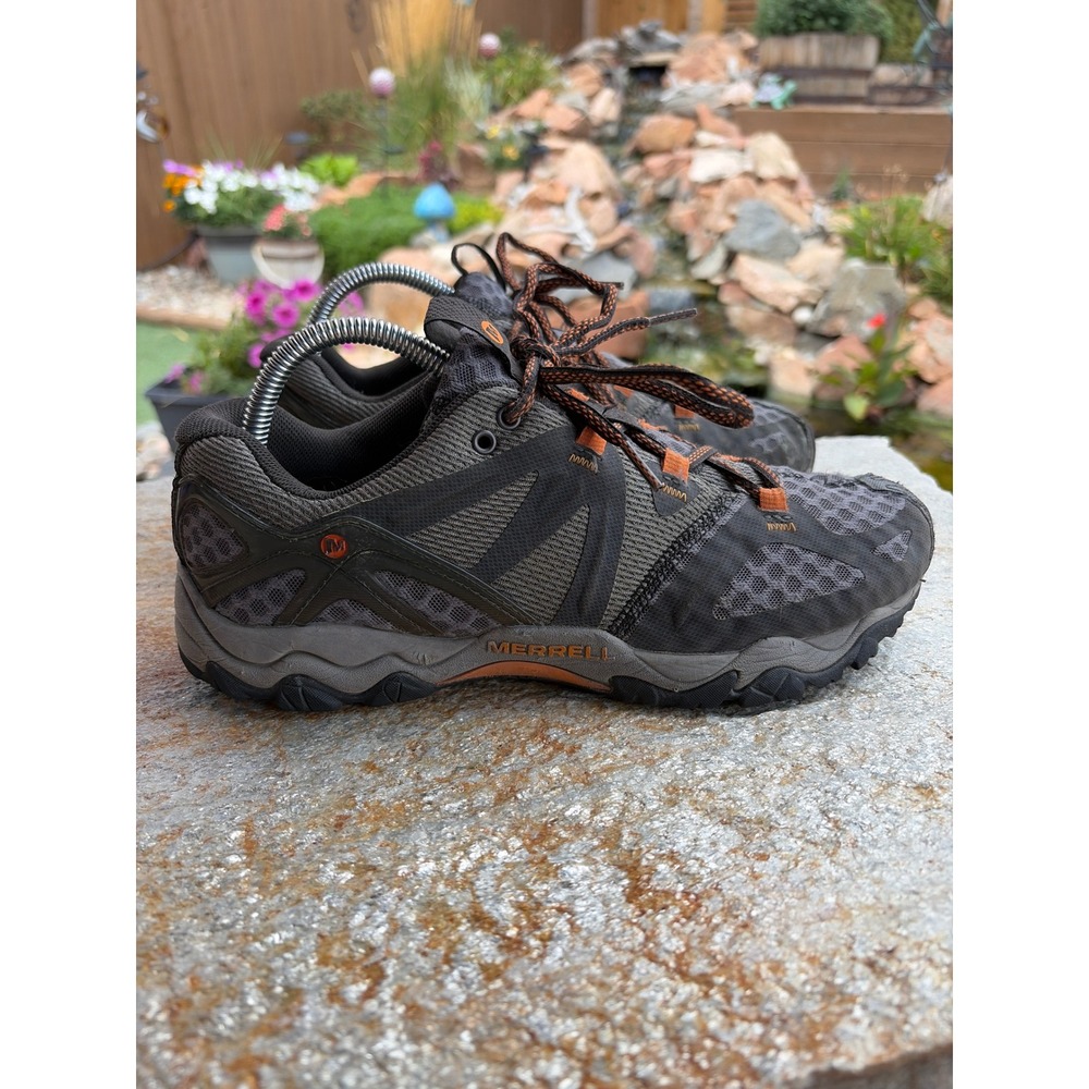 Merrell Grassbow Air Mens Trail Running Shoes Dark Grey Orange J24725 Size 8